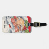Weihnachten, Jolly Weihnachtsmann mit Seinem Hut Gepäckanhänger (Vorderseite horizontal)