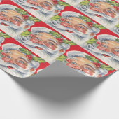 Weihnachten, Jolly Weihnachtsmann mit Seinem Hut Geschenkpapier (Ecke)