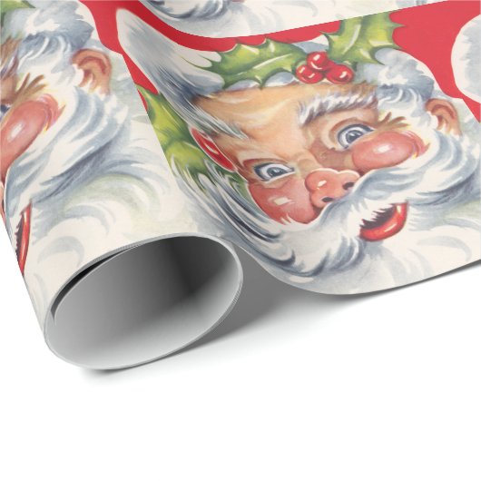 Weihnachten, Jolly Weihnachtsmann mit Seinem Hut Geschenkpapier (Rolleneckpunkt)