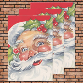 Weihnachten, Jolly Weihnachtsmann mit Seinem Hut Geschenkpapier Set