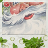 Weihnachten, Jolly Weihnachtsmann mit Seinem Hut Geschirrtuch (Gefaltet)