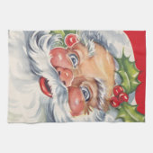 Weihnachten, Jolly Weihnachtsmann mit Seinem Hut Geschirrtuch (Horizontal)