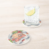 Weihnachten, Jolly Weihnachtsmann mit Seinem Hut Getränkeuntersetzer (Seite)