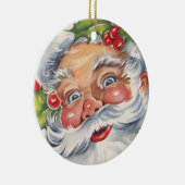 Weihnachten, Jolly Weihnachtsmann mit Seinem Hut Keramikornament (Rechts)