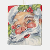 Weihnachten, Jolly Weihnachtsmann mit Seinem Hut Keramikornament (Links)