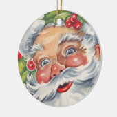 Weihnachten, Jolly Weihnachtsmann mit Seinem Hut Keramikornament (Links)