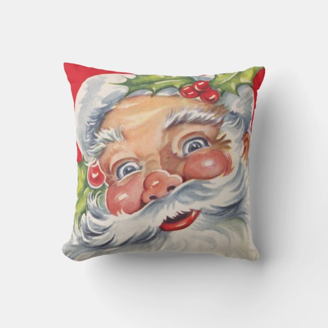 Weihnachten, Jolly Weihnachtsmann mit Seinem Hut Kissen (Vorderseite)