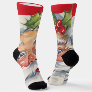 Weihnachten, Jolly Weihnachtsmann mit Seinem Hut Socken