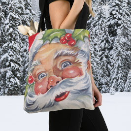 Weihnachten, Jolly Weihnachtsmann mit Seinem Hut Tasche