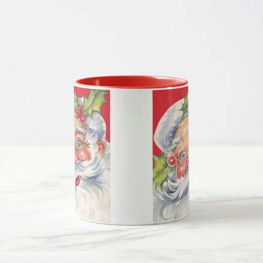 Weihnachten, Jolly Weihnachtsmann mit Seinem Hut Tasse (Zentrum)