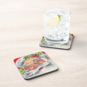 Weihnachten, Jolly Weihnachtsmann mit Seinem Hut Untersetzer (Rechte Seite)