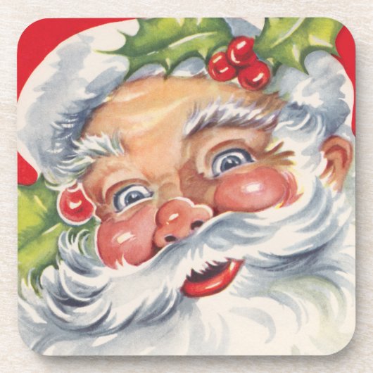 Weihnachten, Jolly Weihnachtsmann mit Seinem Hut Untersetzer (Vorderseite)