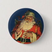 Weihnachten, Jolly Weihnachtsmann mit Spielzeug Button (Vorderseite)