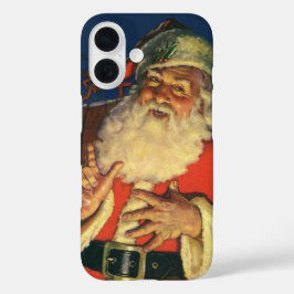 Weihnachten, Jolly Weihnachtsmann mit Spielzeug iPhone 16 Hülle