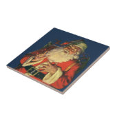 Weihnachten, Jolly Weihnachtsmann mit Spielzeug Fliese (Seite)