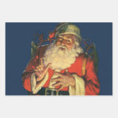 Weihnachten, Jolly Weihnachtsmann mit Spielzeug Geschenkpapier Set (Vorderseite)