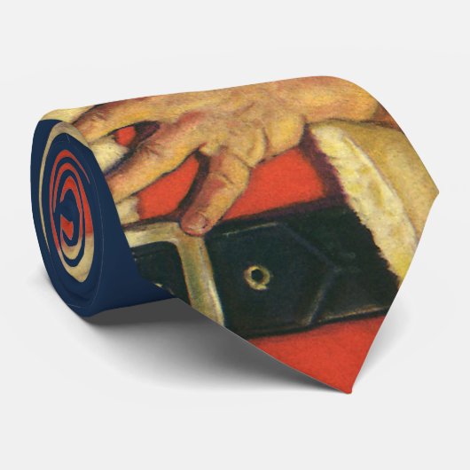 Weihnachten, Jolly Weihnachtsmann mit Spielzeug Krawatte (Gerollt)