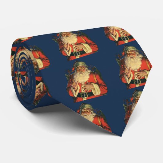 Weihnachten, Jolly Weihnachtsmann mit Spielzeug Krawatte (Gerollt)