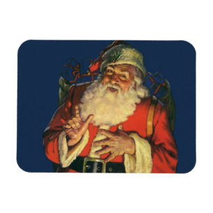 Weihnachten, Jolly Weihnachtsmann mit Spielzeug Magnet