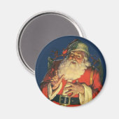 Weihnachten, Jolly Weihnachtsmann mit Spielzeug Magnet (Vorderseite/Rückseite)