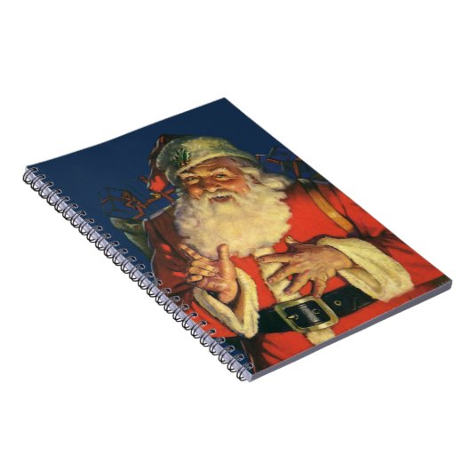 Weihnachten, Jolly Weihnachtsmann mit Spielzeug Notizblock (Rechte Seite)