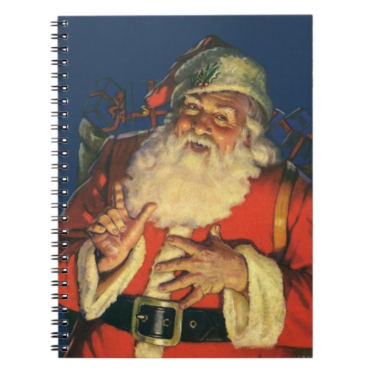 Weihnachten, Jolly Weihnachtsmann mit Spielzeug Notizblock (Vorderseite)