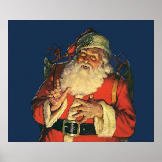 Weihnachten, Jolly Weihnachtsmann mit Spielzeug Poster (Vorne)