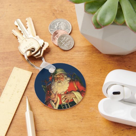 Weihnachten, Jolly Weihnachtsmann mit Spielzeug Schlüsselanhänger (Schreibtisch)