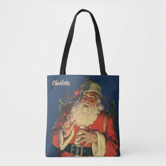 Weihnachten, Jolly Weihnachtsmann mit Spielzeug Tasche (Vorderseite)