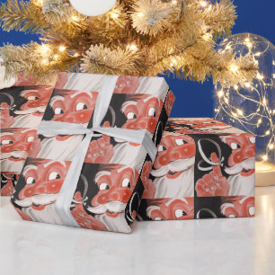 Weihnachten, Jolly Weihnachtsmann mit String Geschenkpapier