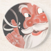 Weihnachten, Jolly Weihnachtsmann mit String Getränkeuntersetzer (Vorne)