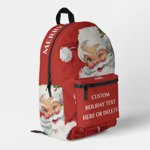 Weihnachten, Jolly Winking Weihnachtsmann Bedruckter Rucksack