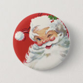 Weihnachten, Jolly Winking Weihnachtsmann Button (Vorderseite)