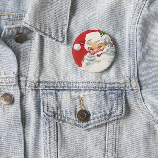 Weihnachten, Jolly Winking Weihnachtsmann Button (Beispiel)