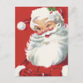 Weihnachten, Jolly Winking Weihnachtsmann Feiertagspostkarte (Vorderseite)