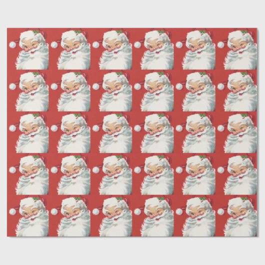 Weihnachten, Jolly Winking Weihnachtsmann Geschenkpapier (Flach)