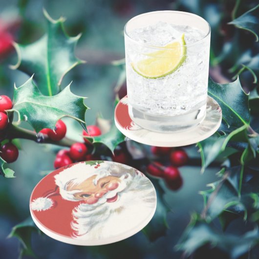 Weihnachten, Jolly Winking Weihnachtsmann Getränkeuntersetzer