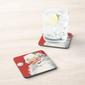 Weihnachten, Jolly Winking Weihnachtsmann Getränkeuntersetzer (Rechte Seite)