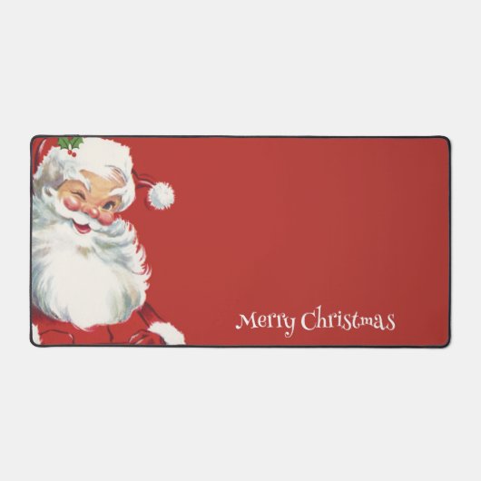 Weihnachten, Jolly Winking Weihnachtsmann Schreibtischunterlage (Vorderseite)