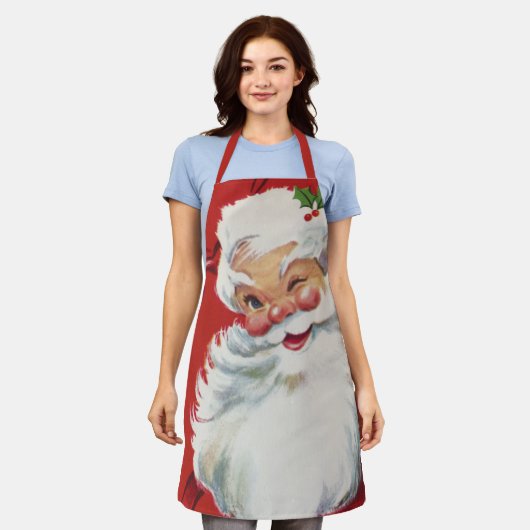 Weihnachten, Jolly Winking Weihnachtsmann Schürze (Getragen)