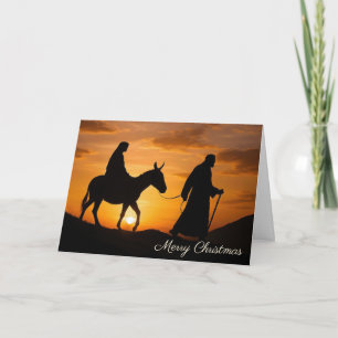 Weihnachten Joseph und Maria auf einem Esel Karte