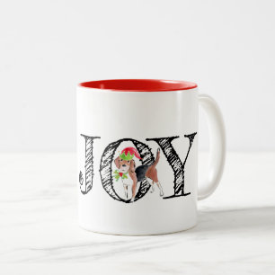 Weihnachten JOY Dog Holly Hat Feiertag Spaß Zweifarbige Tasse