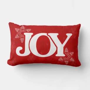 Weihnachten JOY Elegantes Red Snowflake Muster Lendenkissen