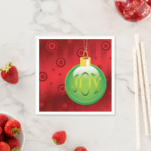 Weihnachten Joy Green Ornament Urlaub Rote Weihnac Serviette (Beispiel)