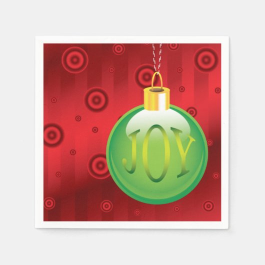 Weihnachten Joy Green Ornament Urlaub Rote Weihnac Serviette (Vorderseite)