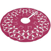 Weihnachten JOY, Rot und Weiß-Baumrock Polyester Weihnachtsbaumdecke (Schrägansicht)