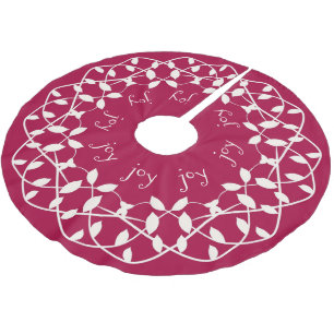 Weihnachten JOY, Rot und Weiß-Baumrock Polyester Weihnachtsbaumdecke
