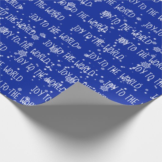 Weihnachten JOY THE WORLD Text and Snowflakes Geschenkpapier (Ecke)