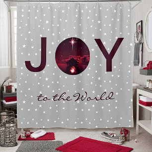 Weihnachten - Joy to the World Kippfigur Duschvorhang
