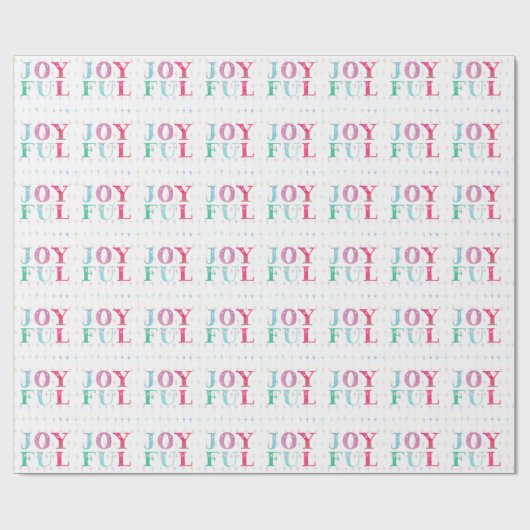 Weihnachten JOYFUL farbenfrohe Pastor Geschenkpapier (Flach)